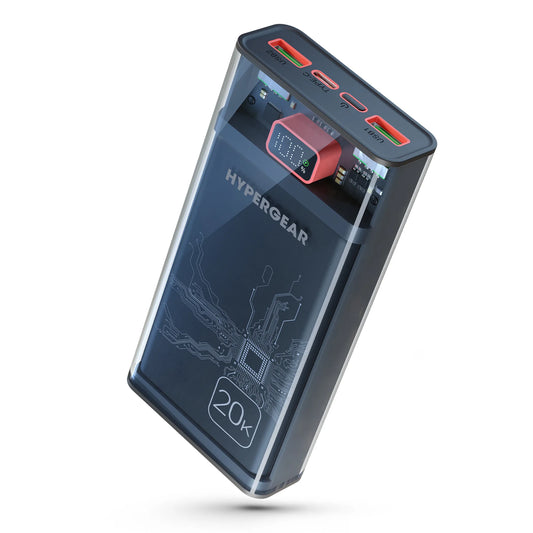 HyperGear 20,000mAh ClearCharge XL Transparent Power Bank (20W USB-C PD) Hypercel