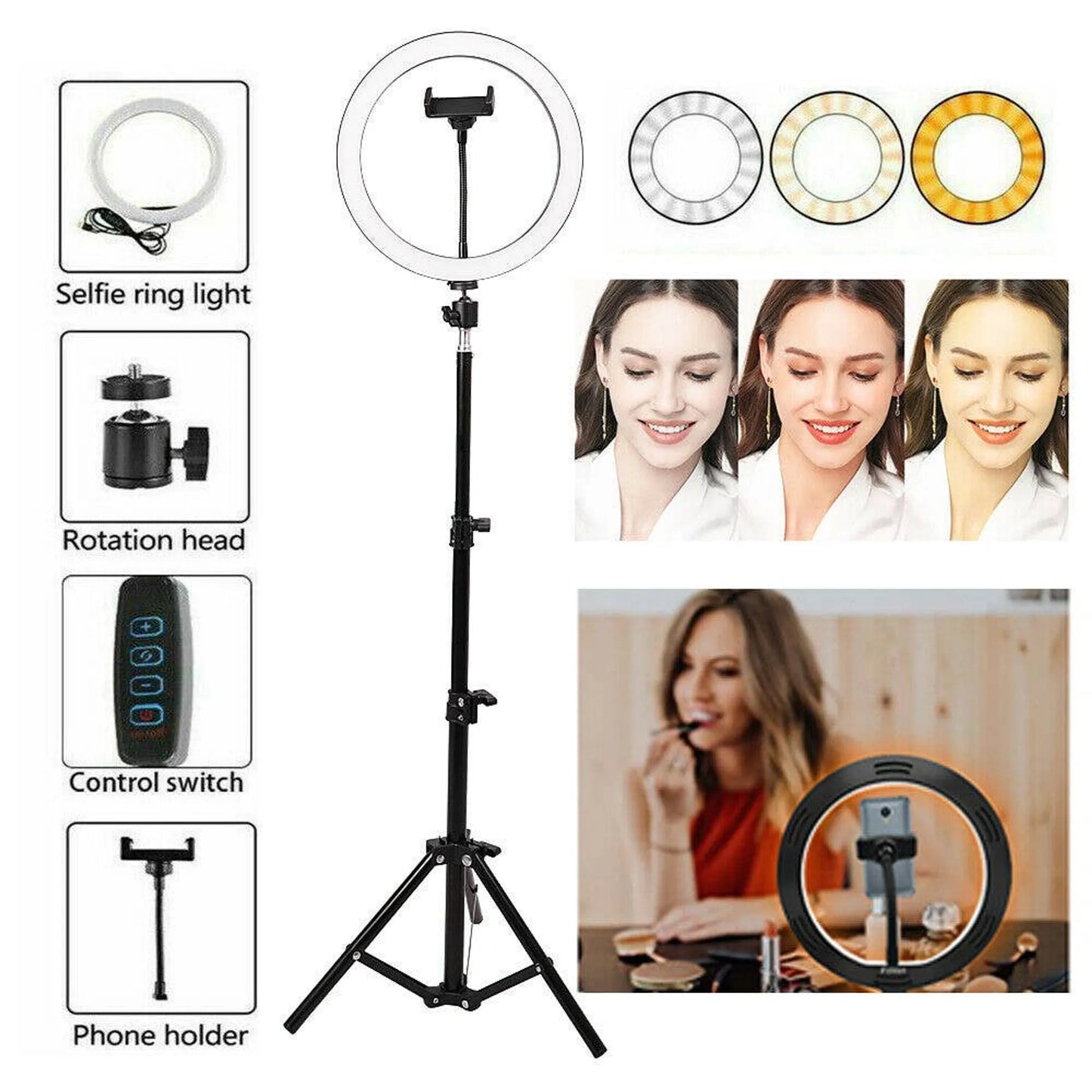 Hashir LED Selfie Ring Light with Tripod & Phone Holder Hashir Products