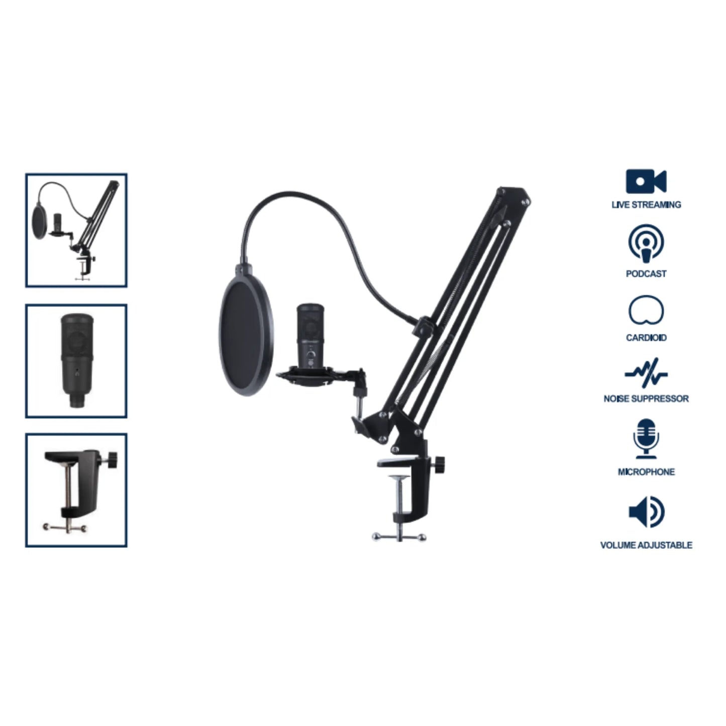 Emerson USB Gaming and Streaming Condenser Microphone Kit Emerson