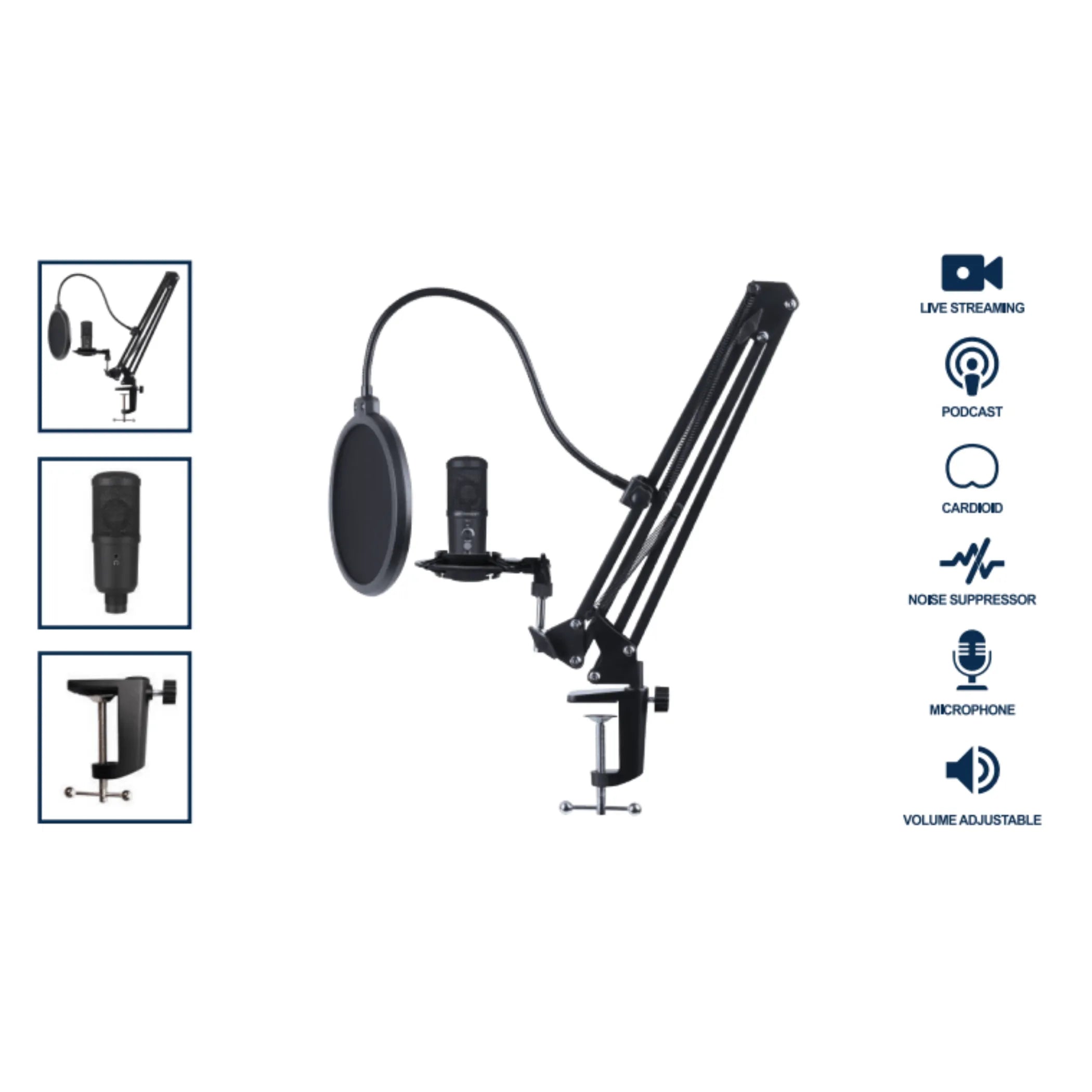Emerson USB Gaming and Streaming Condenser Microphone Kit Emerson