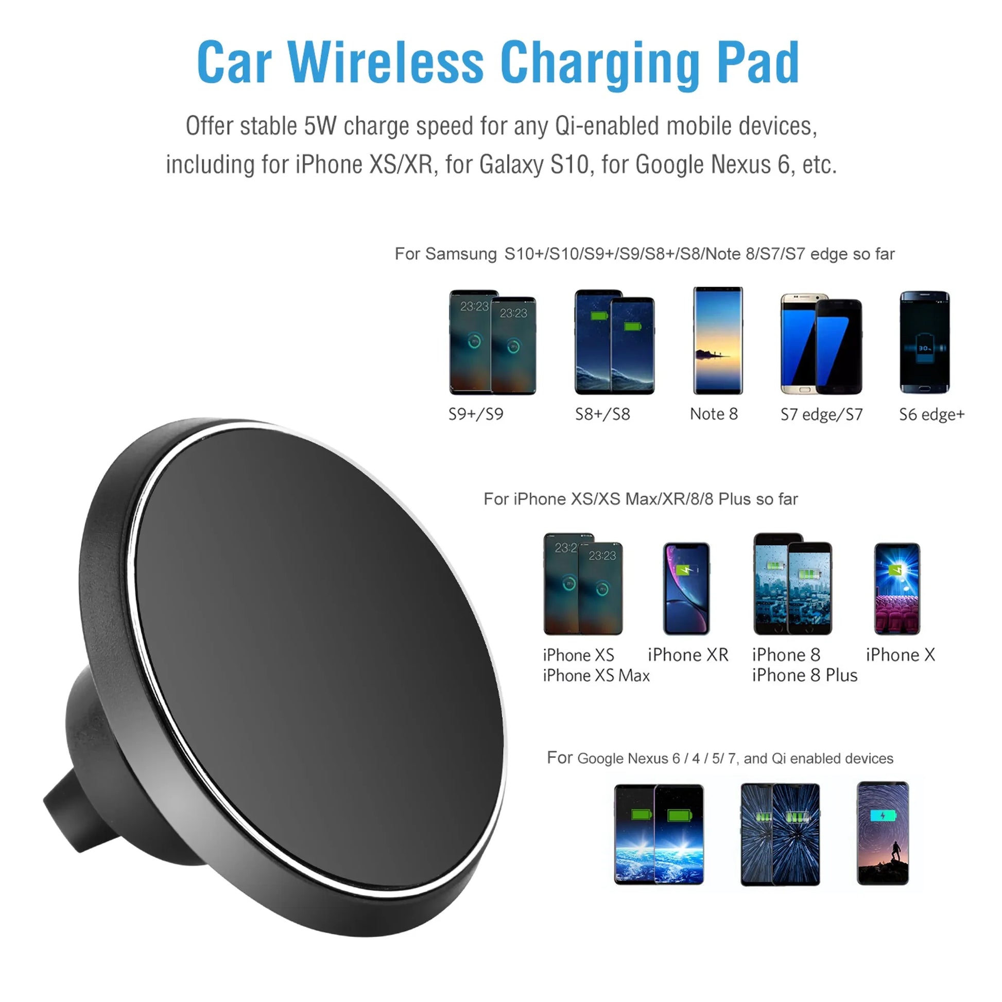 Qi Wireless Magnetic Car Charger with 360° Vent Mount Linx Group