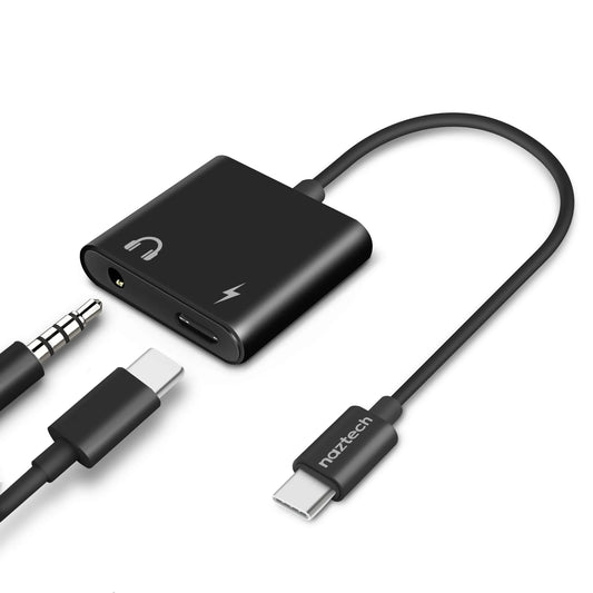 Naztech USB-C to 3.5mm Audio + Charge Adapter Hypercel Corporation