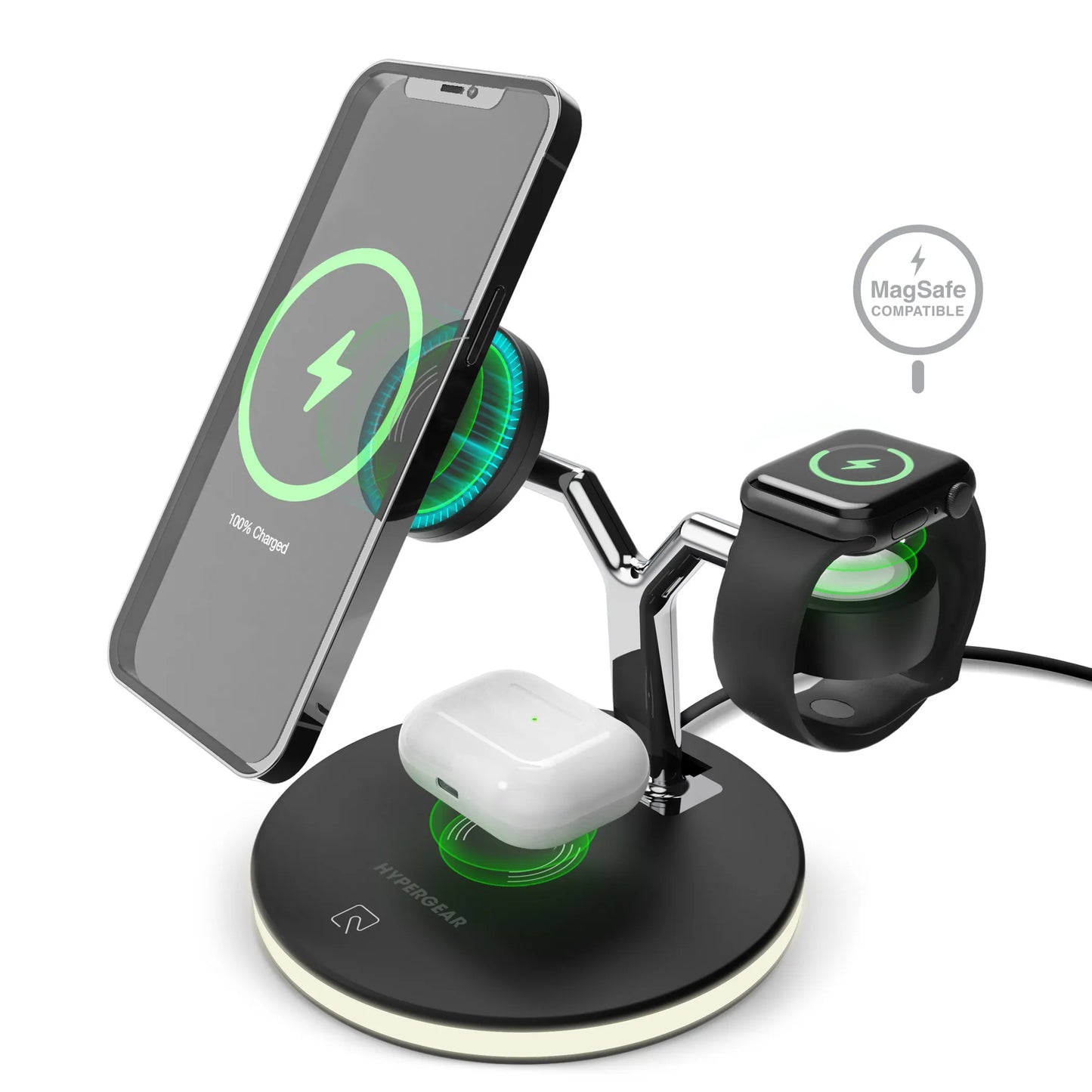 HyperGear MaxCharge 3-in-1 Wireless Charging Stand with MagSafe Compatibility Hypercel Corporation